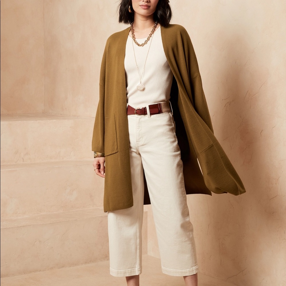 Banana Republic Cape Cardigan - toasted coconut XL